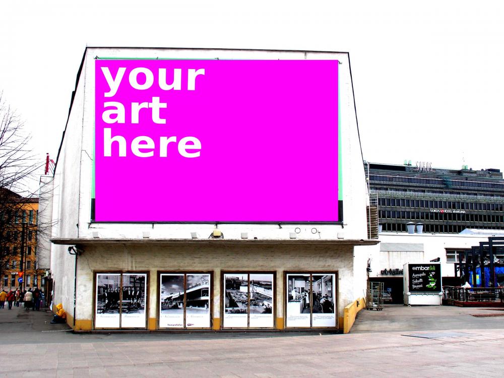Artvertiser Helsinki - "Your art here" on the Bio Rex facade